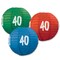 Beistle Pack of 6 Red, Blue, and Green Birthday "40" Festive Hanging Paper Lanterns 9.5"